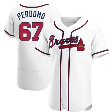 Angel Perdomo Men's Atlanta Braves Authentic Home Jersey - White