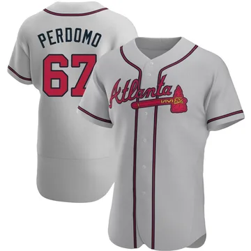 Angel Perdomo Men's Atlanta Braves Authentic Road Jersey - Gray