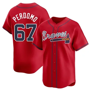 Angel Perdomo Men's Atlanta Braves Limited Alternate Jersey - Red