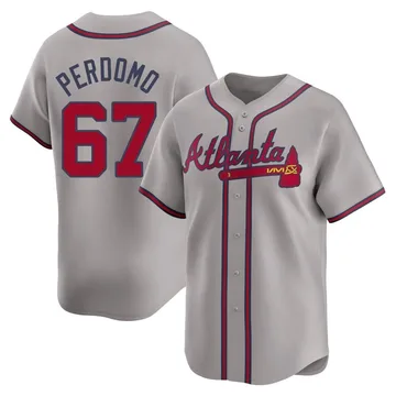 Angel Perdomo Men's Atlanta Braves Limited Away Jersey - Gray