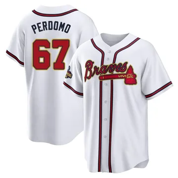 Angel Perdomo Men's Atlanta Braves Replica White 2022 Program Jersey - Gold