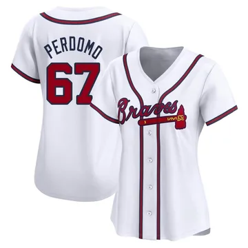 Angel Perdomo Women's Atlanta Braves Limited Home Jersey - White