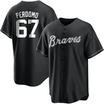 Angel Perdomo Youth Atlanta Braves Replica Jersey - Black/White