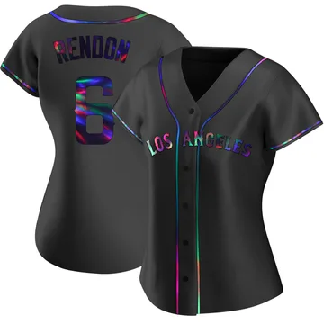 Anthony Rendon Women's Los Angeles Angels Replica Alternate Jersey - Black Holographic