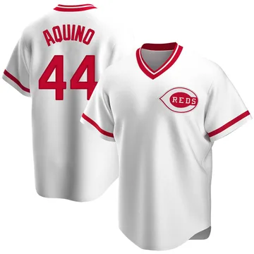 Aristides Aquino Men's Cincinnati Reds Replica Home Cooperstown Collection Jersey - White