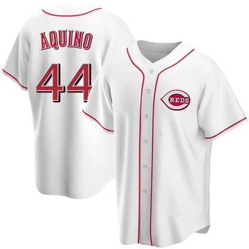 Aristides Aquino Youth Cincinnati Reds Replica Home Jersey - White