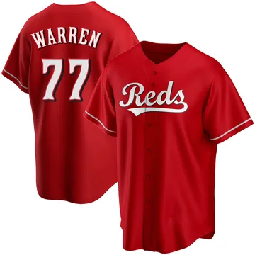 Art Warren Men's Cincinnati Reds Replica Alternate Jersey - Red