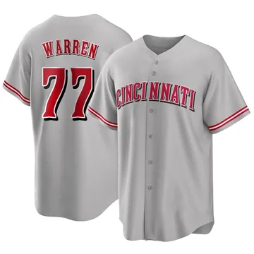 Art Warren Men's Cincinnati Reds Replica Road Jersey - Gray