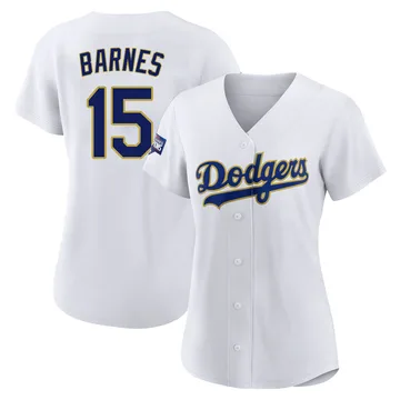 Austin Barnes Women's Los Angeles Dodgers Authentic 2021 Gold Program Player Jersey - White/Gold