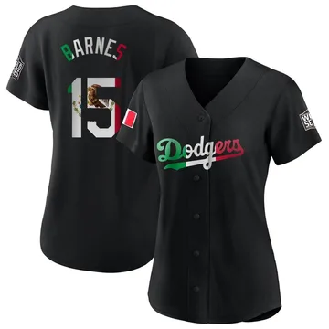 Austin Barnes Women's Los Angeles Dodgers Authentic Mexican Flag Jersey - Black