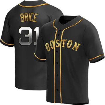 Austin Brice Men's Boston Red Sox Replica Alternate Jersey - Black Golden