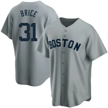 Austin Brice Men's Boston Red Sox Replica Road Cooperstown Collection Jersey - Gray