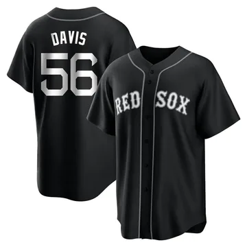 Austin Davis Men's Boston Red Sox Replica Jersey - Black/White