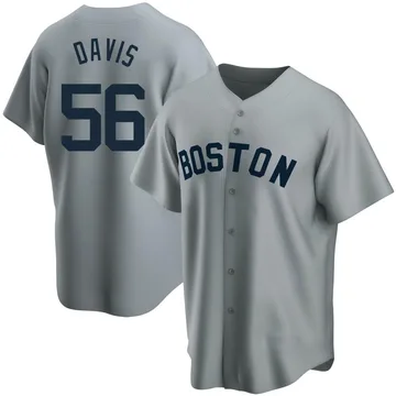 Austin Davis Men's Boston Red Sox Replica Road Cooperstown Collection Jersey - Gray