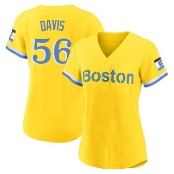 Austin Davis Women's Boston Red Sox Authentic Blue 2021 City Connect Player Jersey - Gold/Light