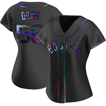 Austin Davis Women's Boston Red Sox Replica Alternate Jersey - Black Holographic