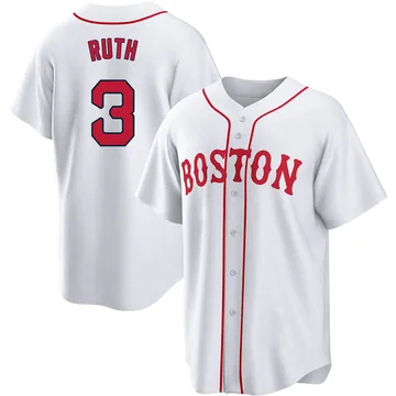 Babe Ruth Men's Boston Red Sox Replica 2021 Patriots' Day Jersey - White