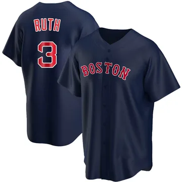 Babe Ruth Men's Boston Red Sox Replica Alternate Jersey - Navy