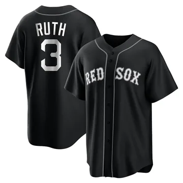 Babe Ruth Men's Boston Red Sox Replica Jersey - Black/White