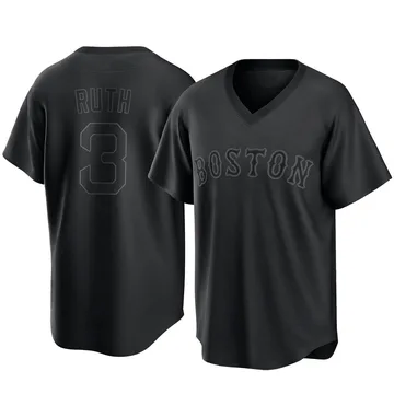 Babe Ruth Men's Boston Red Sox Replica Pitch Fashion Jersey - Black