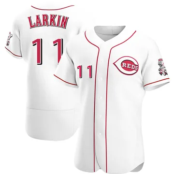 Barry Larkin Men's Cincinnati Reds Authentic Home Jersey - White