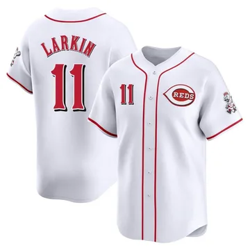 Barry Larkin Men's Cincinnati Reds Limited Home Jersey - White