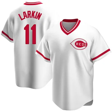 Barry Larkin Men's Cincinnati Reds Replica Home Cooperstown Collection Jersey - White