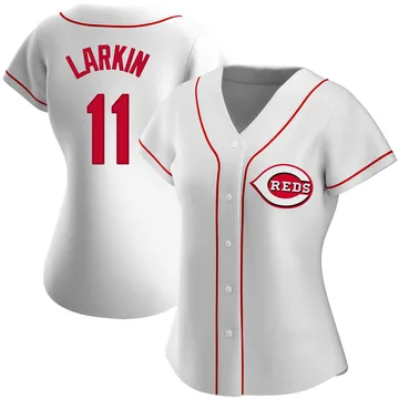 Barry Larkin Women's Cincinnati Reds Authentic Home Jersey - White