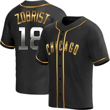 Ben Zobrist Men's Chicago Cubs Replica Alternate Jersey - Black Golden