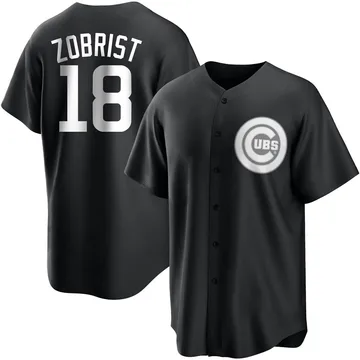 Ben Zobrist Men's Chicago Cubs Replica Jersey - Black/White