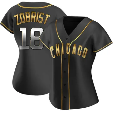 Ben Zobrist Women's Chicago Cubs Replica Alternate Jersey - Black Golden