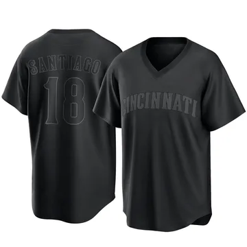 Benito Santiago Men's Cincinnati Reds Replica Pitch Fashion Jersey - Black