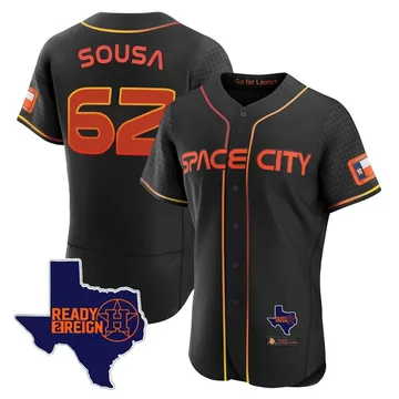 Bennett Sousa Men's Houston Astros Authentic 2023 Space City Ready 2 Reign Flex Base Jersey - Black