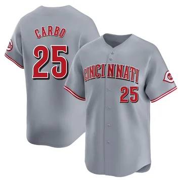 Bernie Carbo Men's Cincinnati Reds Limited Away Jersey - Gray