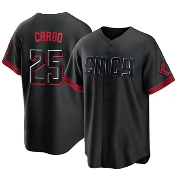 Bernie Carbo Men's Cincinnati Reds Replica 2023 City Connect Jersey - Black