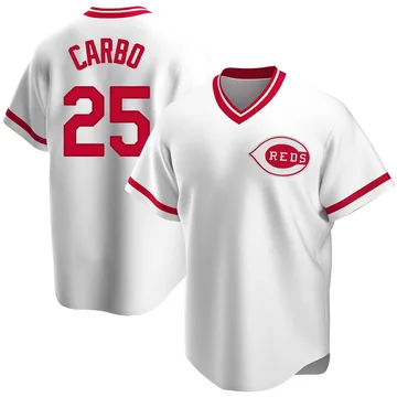 Bernie Carbo Men's Cincinnati Reds Replica Home Cooperstown Collection Jersey - White