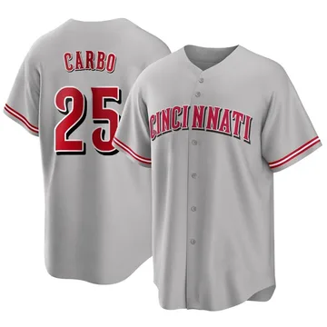 Bernie Carbo Men's Cincinnati Reds Replica Road Jersey - Gray