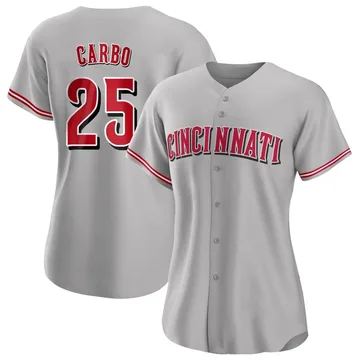 Bernie Carbo Women's Cincinnati Reds Authentic Road Jersey - Gray