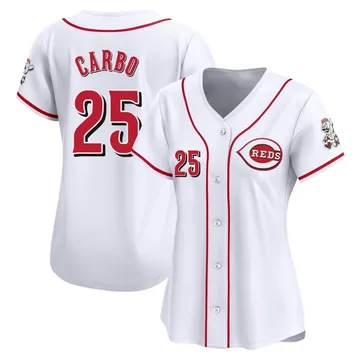 Bernie Carbo Women's Cincinnati Reds Limited Home Jersey - White