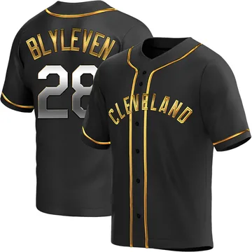 Bert Blyleven Men's Cleveland Guardians Replica Alternate Jersey - Black Golden