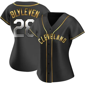 Bert Blyleven Women's Cleveland Guardians Replica Alternate Jersey - Black Golden