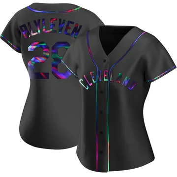 Bert Blyleven Women's Cleveland Guardians Replica Alternate Jersey - Black Holographic