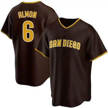 Bill Almon Men's San Diego Padres Replica Road Jersey - Brown