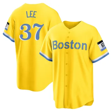 Bill Lee Men's Boston Red Sox Replica Blue 2021 City Connect Player Jersey - Gold/Light