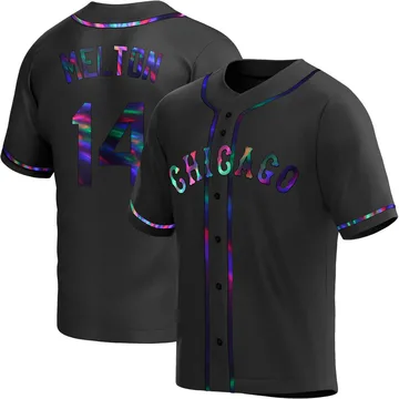 Bill Melton Men's Chicago White Sox Replica Alternate Jersey - Black Holographic