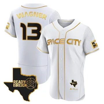 Billy Wagner Men's Houston Astros Authentic 2023 Space City Ready 2 Reign Flex Base Jersey - White/Gold