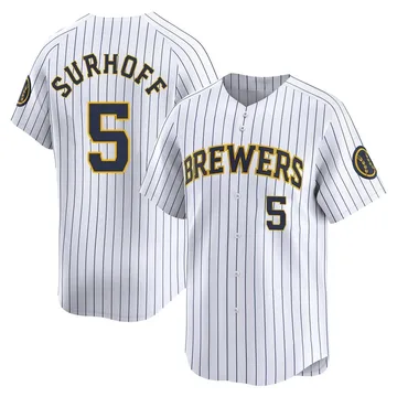 Bj Surhoff Men's Milwaukee Brewers Limited Alternate Jersey - White