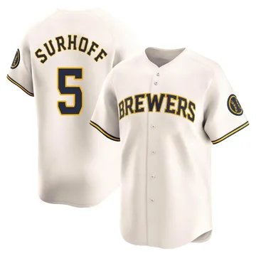 Bj Surhoff Men's Milwaukee Brewers Limited Home Jersey - Cream