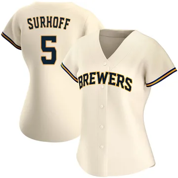 Bj Surhoff Women's Milwaukee Brewers Authentic Home Jersey - Cream