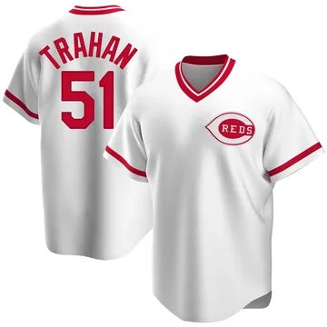 Blake Trahan Men's Cincinnati Reds Replica Home Cooperstown Collection Jersey - White